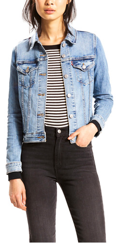 Casaca Mujer Lisa Botones Azul Levis 29945-0012