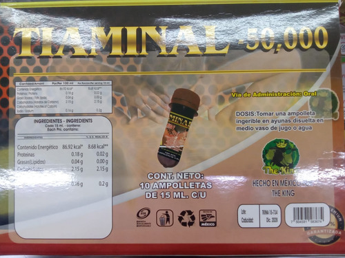 Tiamina Ampolletas Ingeribles