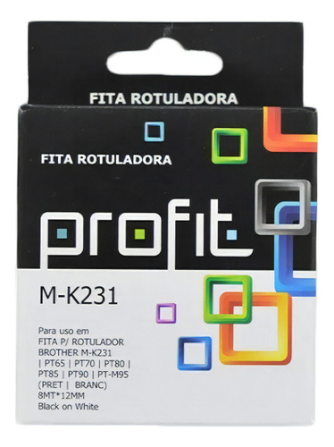 Fita P/ Rotulador Brother M-k231 | Pt65 | Pt70 | Pt80 | Pt85