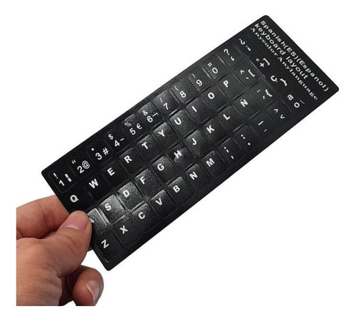 Stickers De Letras Para Teclado, Mxnvb-001, Negro, 48 Pegati