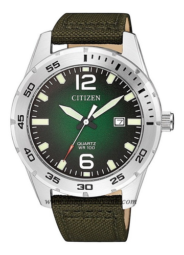 Citizen Quartz Green Dial Military Bi1041-06x .... Dcmstore Color de la correa Verde musgo Color del bisel Plateado Color del fondo Verde oscuro