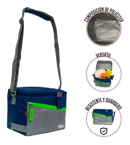 Imagen 3 de 8 de Lonchera Bolso Térmico Porta Comida Ajustable 4 Lt Ecology