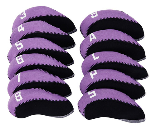 11 Piezas De Neopreno Golf Irons Head Covers Violeta