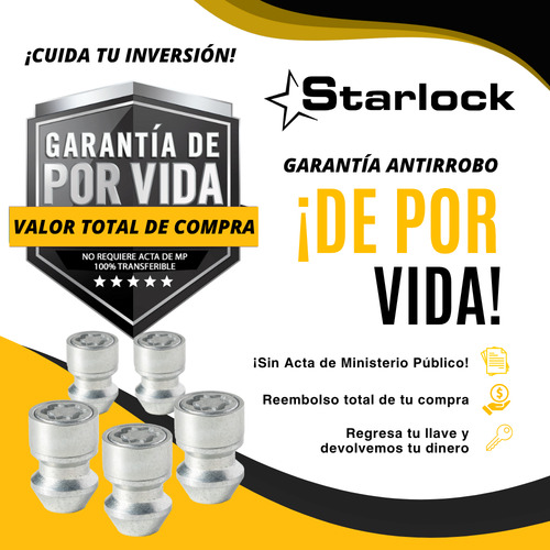 Aee5 Tuercas De Seguridad Starlock Jeep Liberty 2001 Para Ri