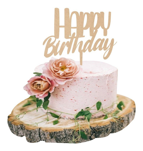 Imagen 1 de 10 de Letrero Para Pastel Feliz Cumpleaños Topper Cake Art937