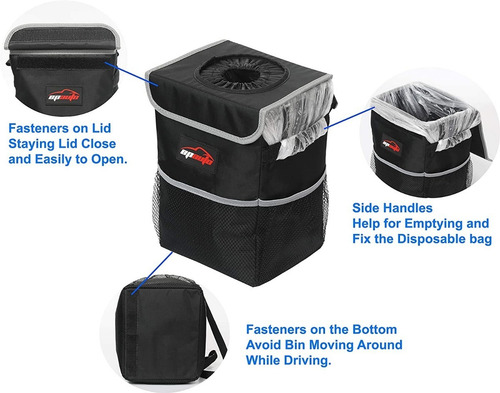 Imagen 3 de 6 de Papelera Para El Auto Para Esconder La Basura Impermeable