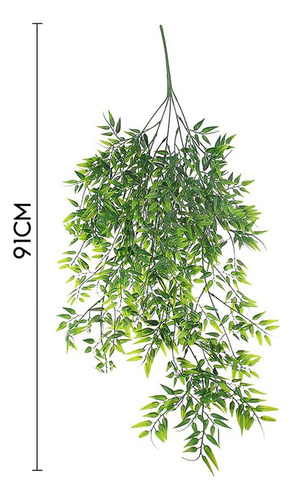 Hu Plantas Artificiales Colgantes De Bambú, Hojas De Bambú