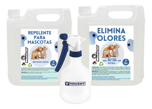 Promo Repelente Mascota + Elimina Olor 5lts + Atomizador 1lt