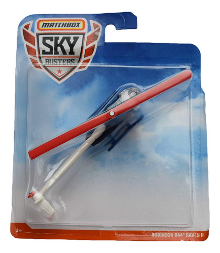 Matchbox Sky Busters Robinson R44 Raven Ii, Azul/blanco/rojo