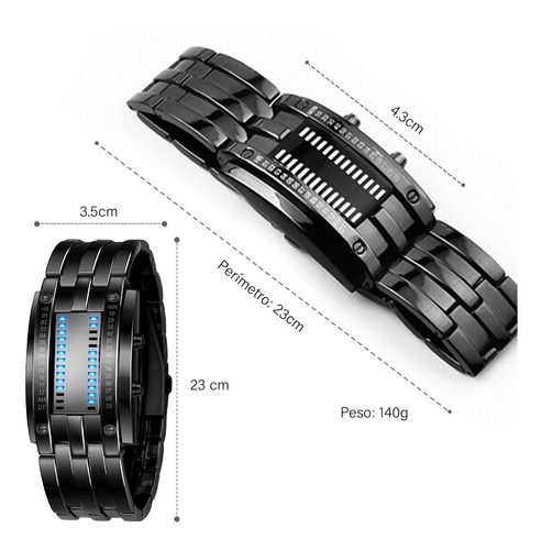 Reloj Electrónico Binario Con Luz Led Resistente Al Agua