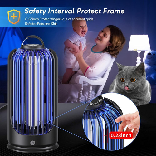 Exterminador De Insectos Recargable 3600v - Control Para Pla