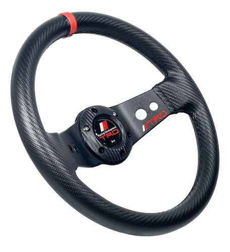 Volante De Cuero 320mm 2 Rayos Costuras Negras Trd Premium