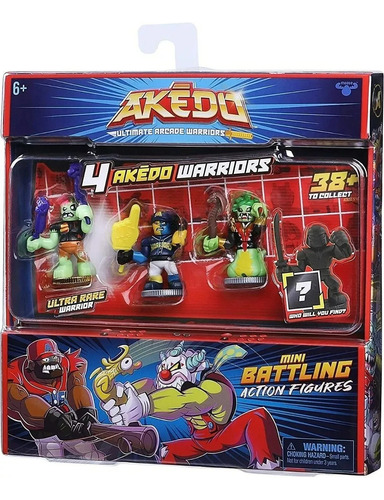 Akedo Ultimate Arcade Warrior Pack 4 Figuras Con Base Delmy
