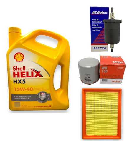 Kit 3 Filtros Chevrolet Meriva + Aceite Shell 15w40 Mineral