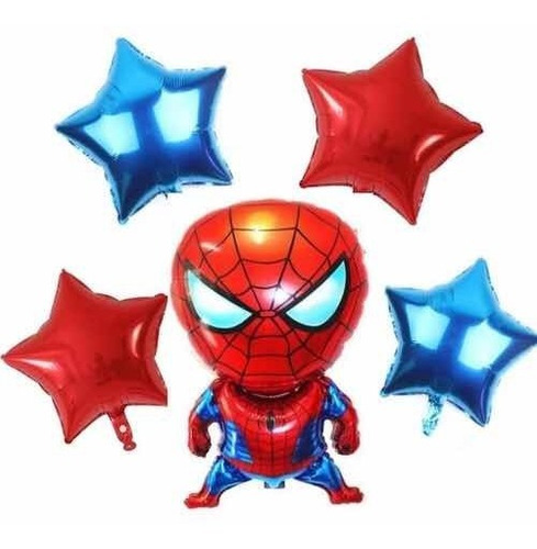 Globo Hombre Araña 73cm + 4 Estrellas 45cm