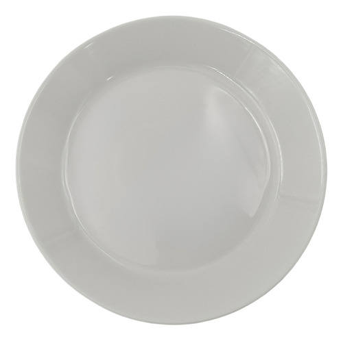 Paquete Juego 6 Plato Pastel Vidrio Opal 20 Cm Redondo Color Blanco