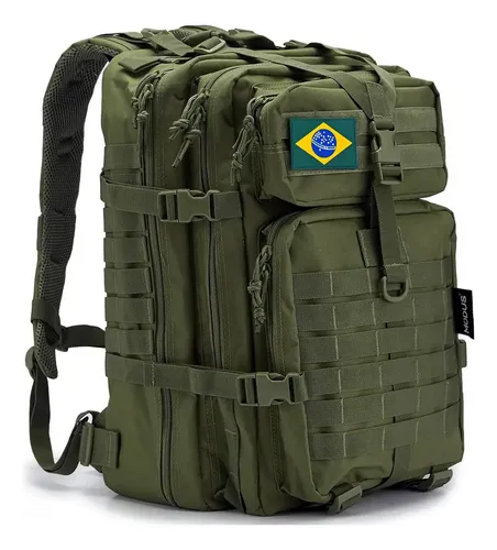 Mochila Masculina Impermeável Exército 50l Cor Verde Escuro Liso