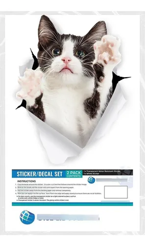 Vinilo Decorativo Pared [74qmgp4g] Gato 3d Animal