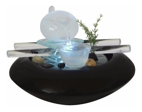 Cascata Fonte De Agua Ceramica Vidro Luz Led Jardim Casa Lin
