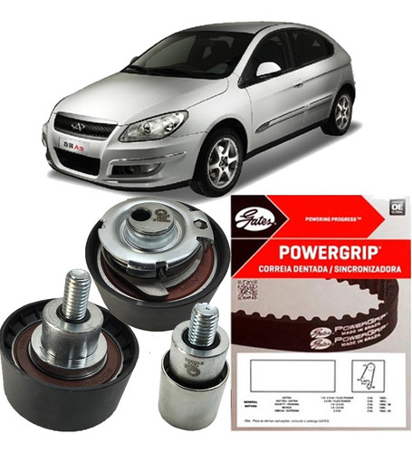 Imagem 2 de 10 de Kit Correia Dentada Tensor Chery Tiggo 2.0 16v Cielo 1.6 16v