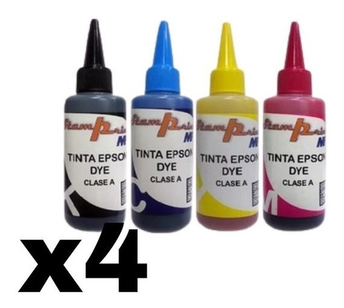 4 Tintas Dye Para Impresora Epson 100 Ml Colores Clase A