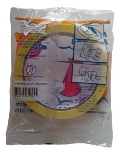 Fita Crepe Colorida Eurocel 19mm X 20m Amarelo