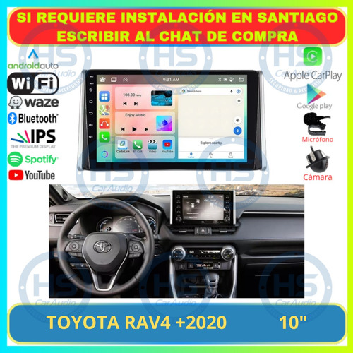 Radio Pantalla Android Auto Carplay Toyota Rav4 +2020