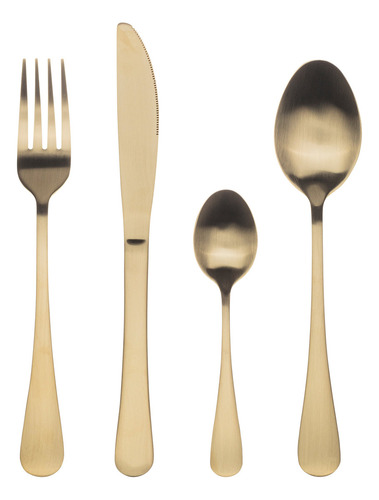 Juego De 24 Cubiertos Munich Acero Inox Champagne Bergner