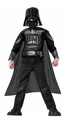 Disfraz Darth Vader Para Niños Con Camiseta De Musculatura.