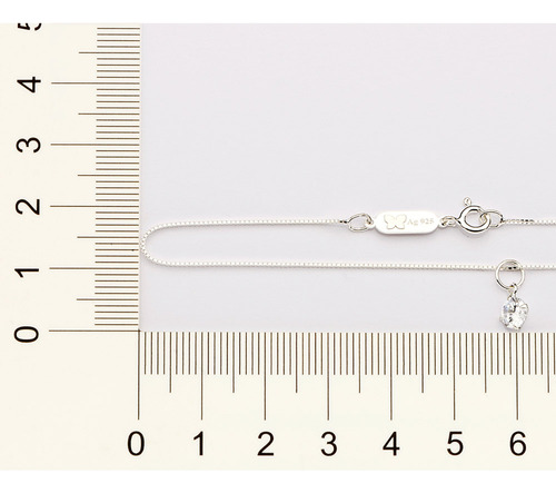 Gargantilha Prata Com Zircônia Med. 45 Cm Rommanel 830045 Vb Cor Branco