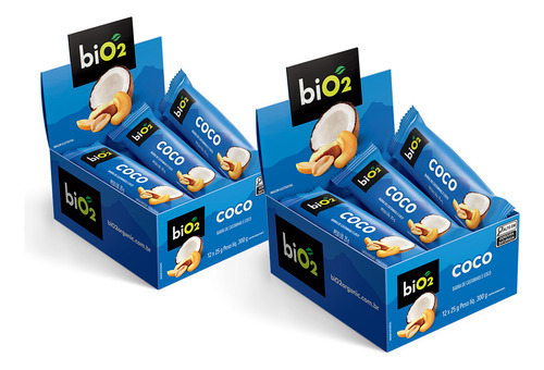 Barra de cereal biO2 Barra de castanha sem glĂșten sabor coco 600 g 24 u