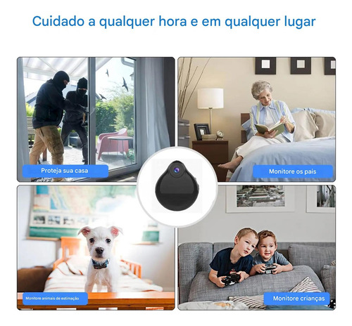 Hd Mini Câmera Espiã Wi-fi Colar Pingente Gravação Digital