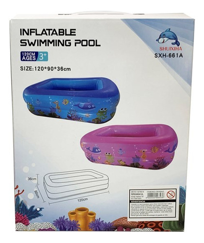 Piscina Inflable Rectangular 120 X 90 X 36 Cm +3 Años Ub