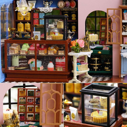 Casita Para Muñecas Casa Bricolaje Con Muebles Led Miniatura