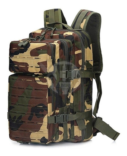 Mochila Tactica Discovery Molle Laser 265 Woodland Militar 