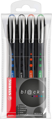 Kit Stabilo Black + Set X 4 Colores Rollerball