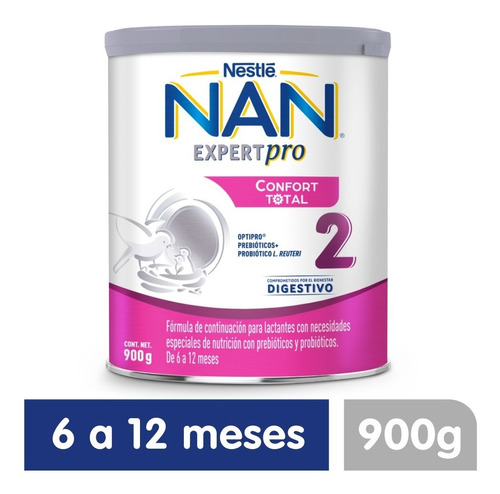 Leche Para Bebé Nestle Nan Confort Total 2 900g 6 A 12 Meses