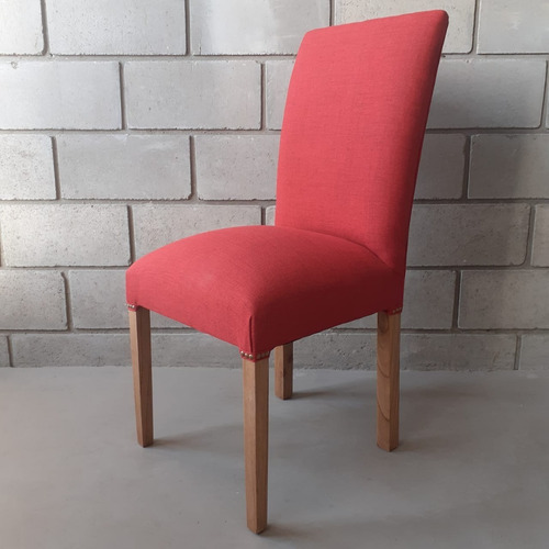 Imagen 10 de 10 de Silla Comedor Vestida Tela Antimancha Madera Paraiso Premium