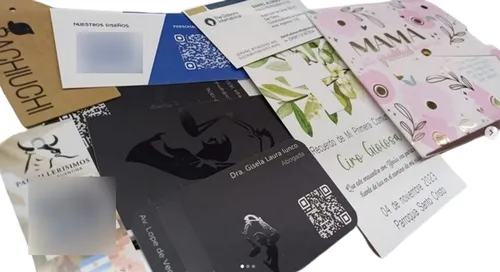comprar 100 Tarjetas Personales Sectorizadas Laminadas Mate 9x5 - Troquelados Especiales Montados Stamping Sectorizados Oro Plat