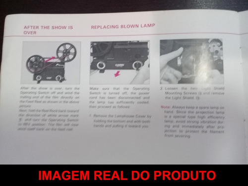 Manual Cabin 8mm Projector/ Projetor (raridade) (Usado)