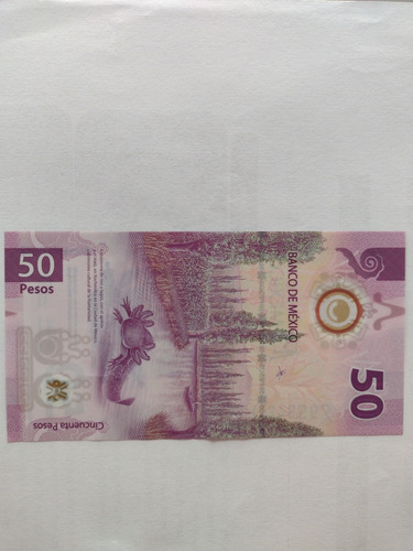 Billete De Cincuenta Pesos, Con El Ajolote, Con Serie  Aa 