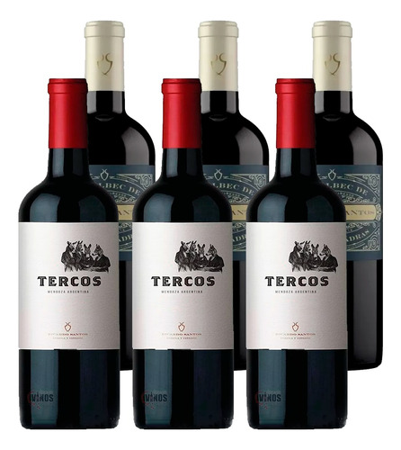 Vino El Malbec De Ricardo Santos + Tercos Combo X6 Unidades