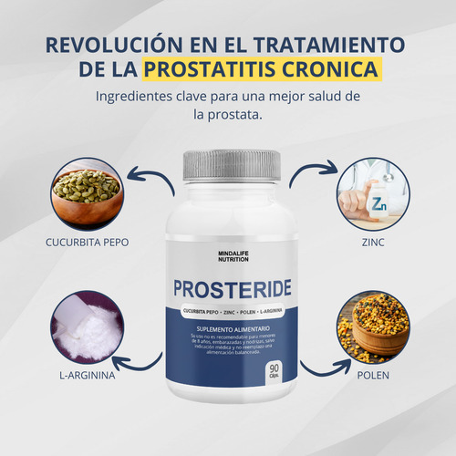 Suplemento Prosteride 90 Cápsulas Prostata Salud Masculina