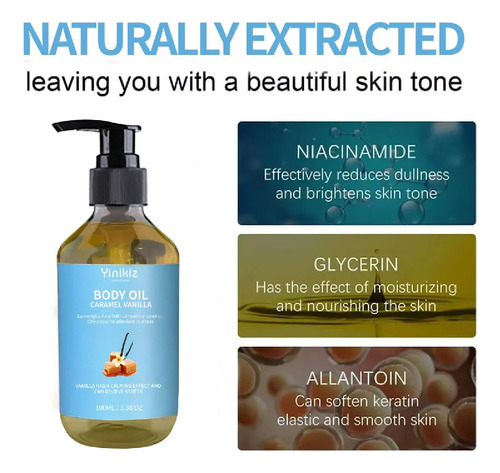 Aceite Corporal De Masaje De Caramelo Y Vainilla, Nutritivo