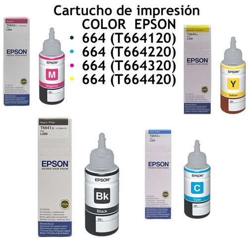 Imagen 7 de 8 de Botella De Tinta Epson 664, Cyan, Para L210, L355, L555