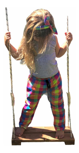 Pantalón Pijamero Niños Escoces Multicolor Tela Camisera