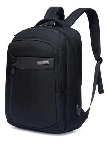 Mochila Executiva Masculina Reforçada Para Notebook Cor Preto Desenho Do Tecido Liso