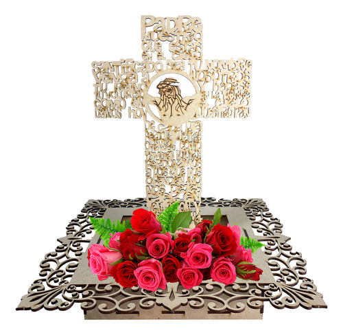 Centro De Mesa Cruz Cristo 5 Piezas Rockkings
