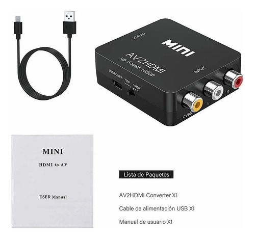 N Convertidor Rca - Av A Hdmi Audio Video Adaptador Av2hdmi
