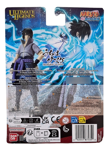 Boneco Sasuke Uchiha Articulado Bandai 12cm Naruto Shippuden